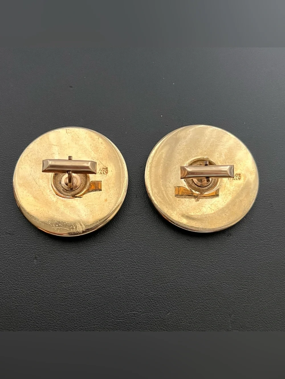 Vintage Italian Porcelain Cufflinks Large Hand Painted Dandy Man